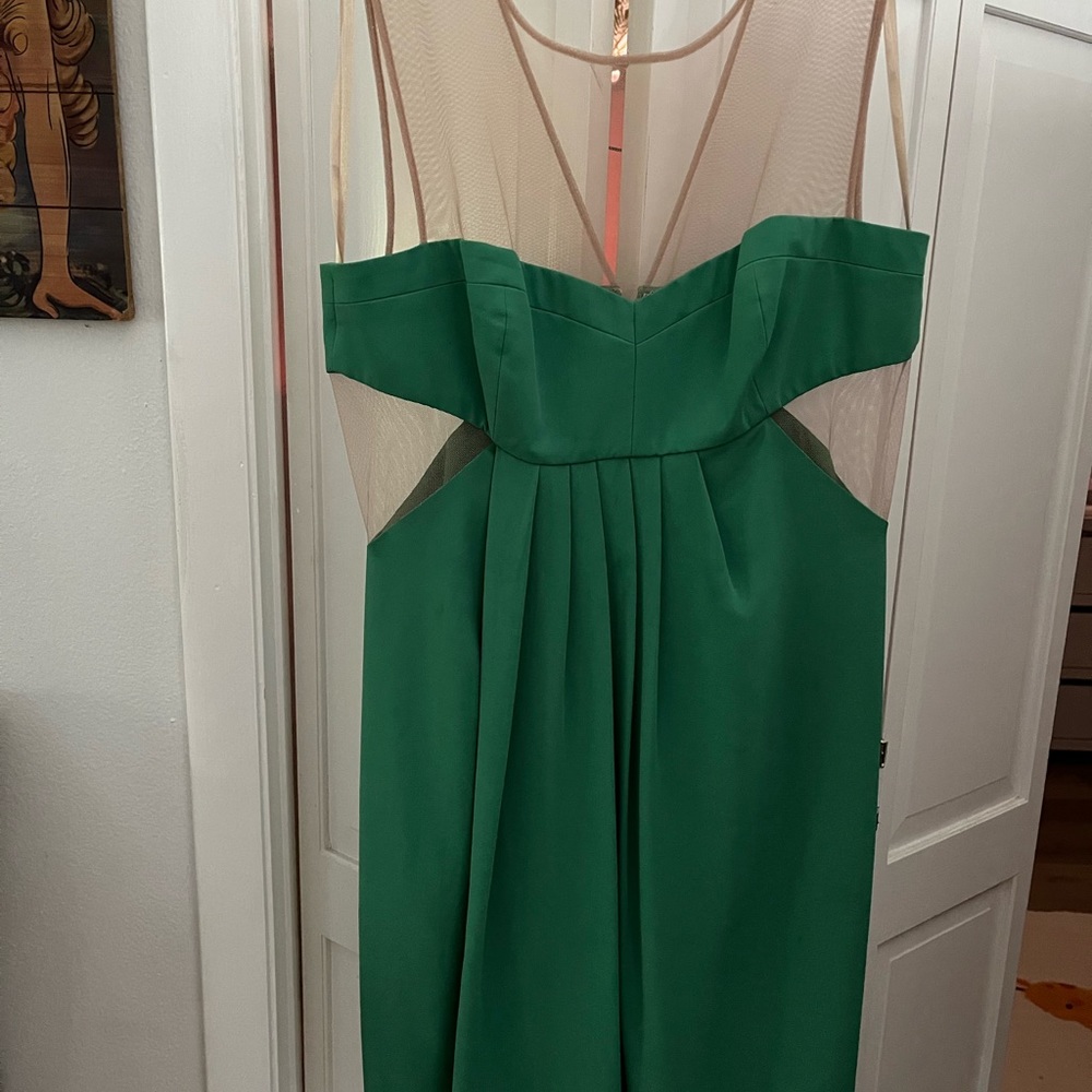 Green elegant dress.